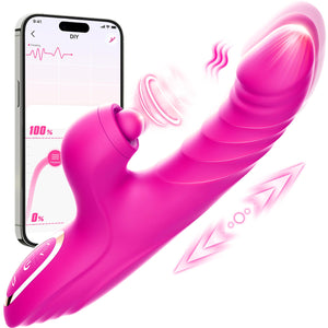 Toendi Adult Sex Toy Thrusting Dildo - Sex Toys for Women Rabbit Vibrator with 10 Vibrating 7 Thrusting & 5 Pulsing Modes, G Spo