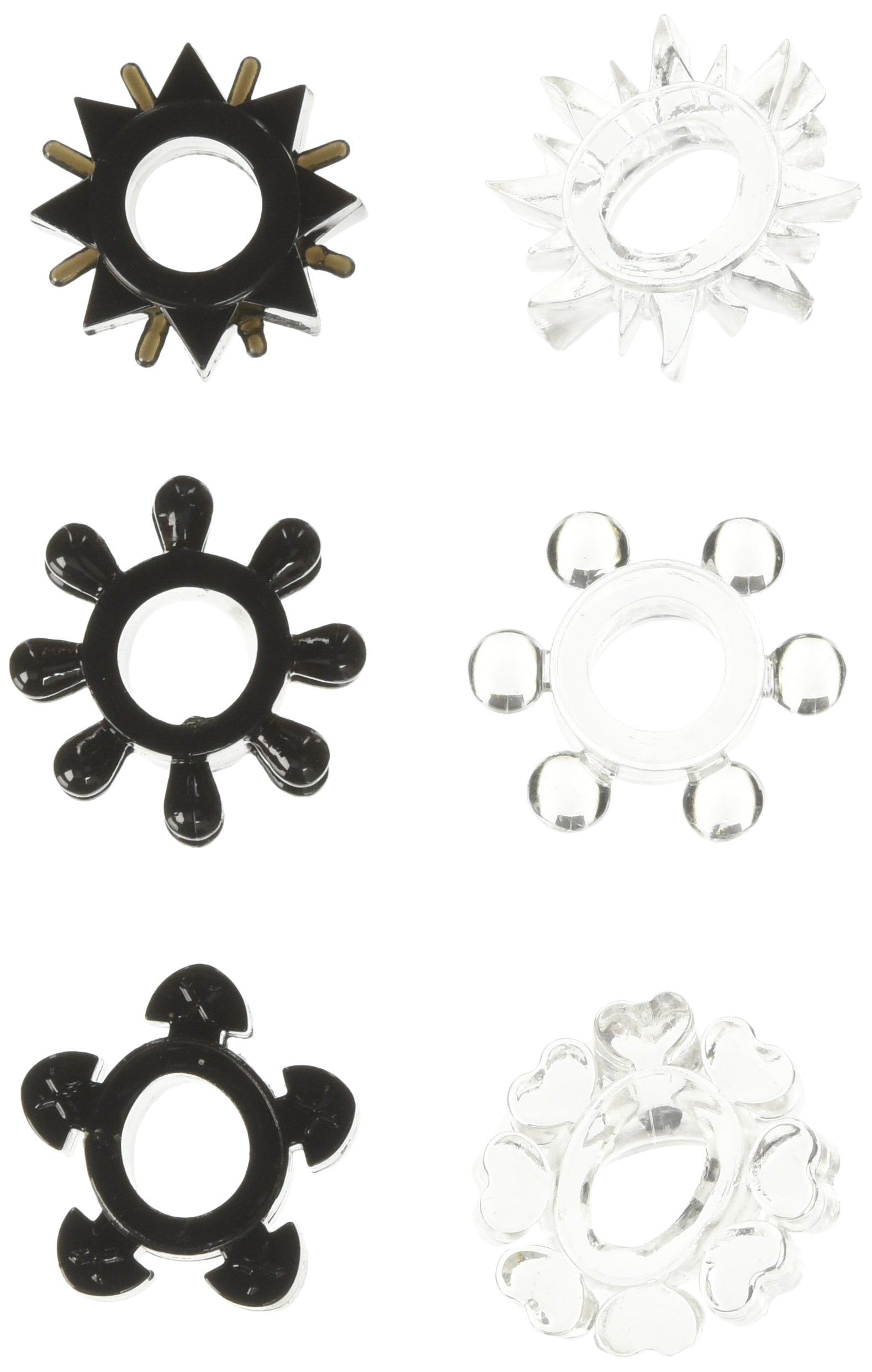 Hott Products Hung Pleasure Stars, Black and Clear Mix