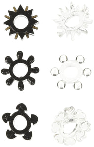 Hott Products Unlimited 40964: Hung Pleasure Stars Black/Clear (6Pk)