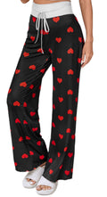 X-Image Heart Pajama Pants Womens Soft Pj Bottom Loungewear Long Pants Casual Bottoms Sleepwear for All Seasons Red Heart-Black,