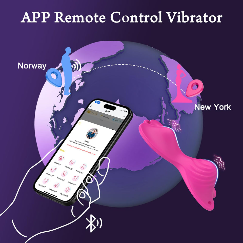 APP Remote Control Vibrator-Butterfly Novelties Clit Stimulator Sit and Ride Women Sex Toy with 9+9 Vibration Modes Dual Motor C