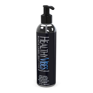 Premium Silicone Sex Lubricant By Healthy Vibes, 8 Oz Longest Lasting Personal Lube [Sensitive Skin On Women, Men, And Couples] Intimate Black Label | Paraben & Glycerin Free