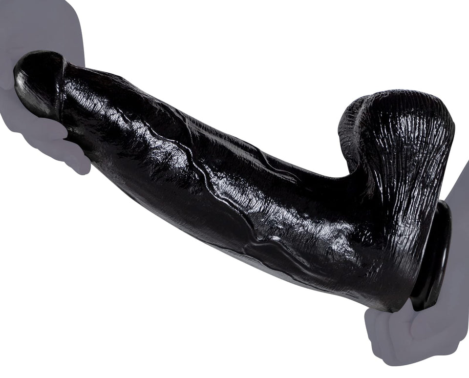 2.83 ' ' Diameter Huge Thick Dildo for G-spot Stimulation Orgasm, 13 inch Big Black Dildo with Strong Suction Cup, Realistic Gia