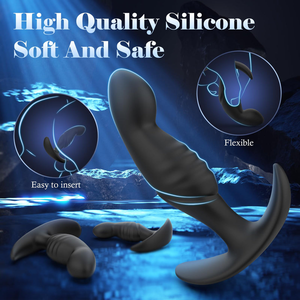 4PCS Anal Plug Adult Sex Toys, Silicone Butt Plug Set for Beginners, Advanced Users, Anal Dildo Training Kit Sex Toys for Man, W
