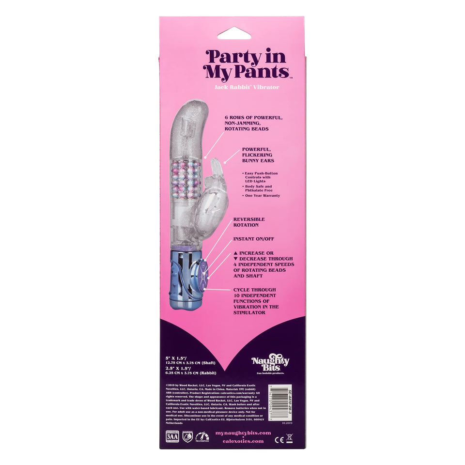 California Exotics Novelties Naughty Bits Party in My Pants Jack Rabbit Vibrator