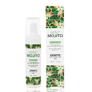 Exsens Mint Mojito Warming Massage Oil  All Natural  Parabenfree Formula For Men  Women  And Couples  Edible And Body Safe  17
