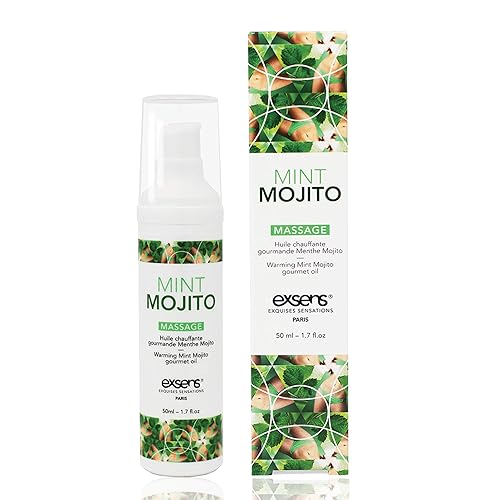 Exsens Mint Mojito Warming Massage Oil  All Natural  Parabenfree Formula For Men  Women  And Couples  Edible And Body Safe  17