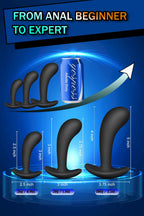 Butt Plug Trainer Kit for Comfortable Long-Term Wear, Pack of 3 Silicone Anal Plugs Training Set with Flared Base Prostate Sex T