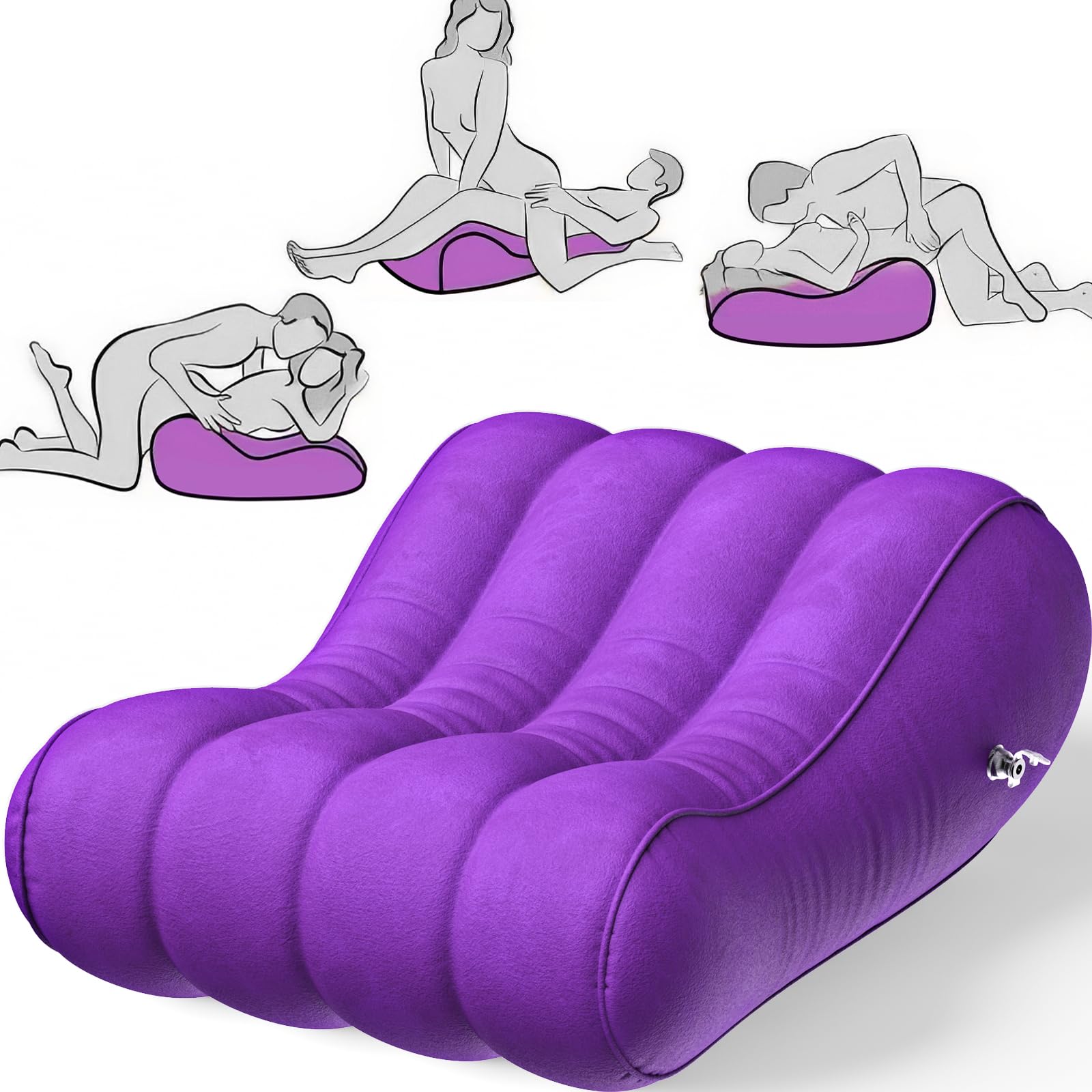 Sex Pillow Couples Sex Toys, BDSM Toys Sex Furniture for Bedroom Inflatable Lounge Sex Chair Sex Wedge Sex Sofa, Anti-Leak Valve