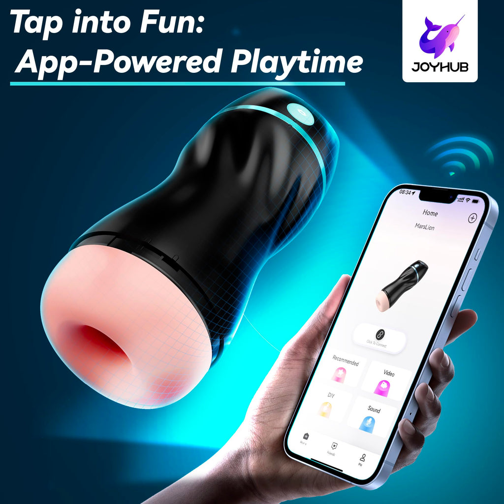 Automatic Sucking Male Masturbators with APP Control - EINSEO Upgraded 7 Vibration & Suction Hands Free Male Stroker with 3D Rea