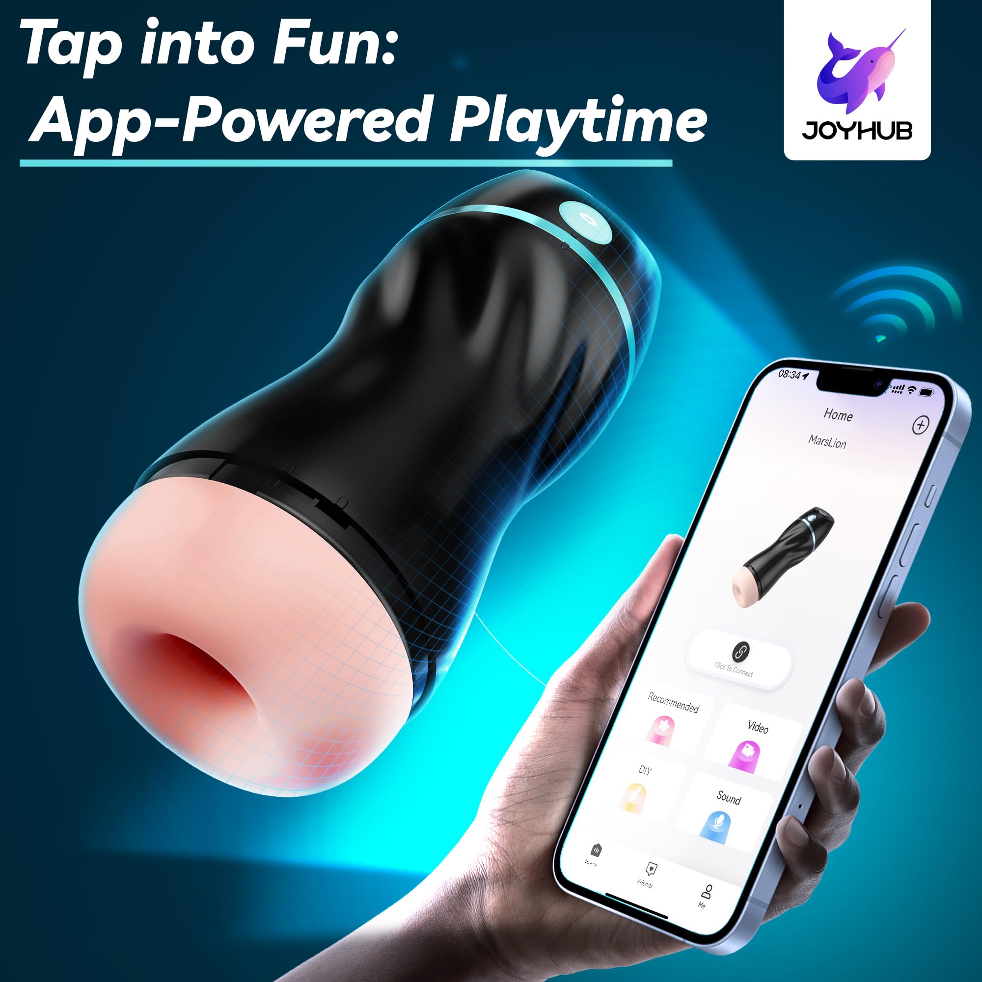 Automatic Sucking Male Masturbators with APP Control - EINSEO Upgraded 7 Vibration & Suction Hands Free Male Stroker with 3D Rea