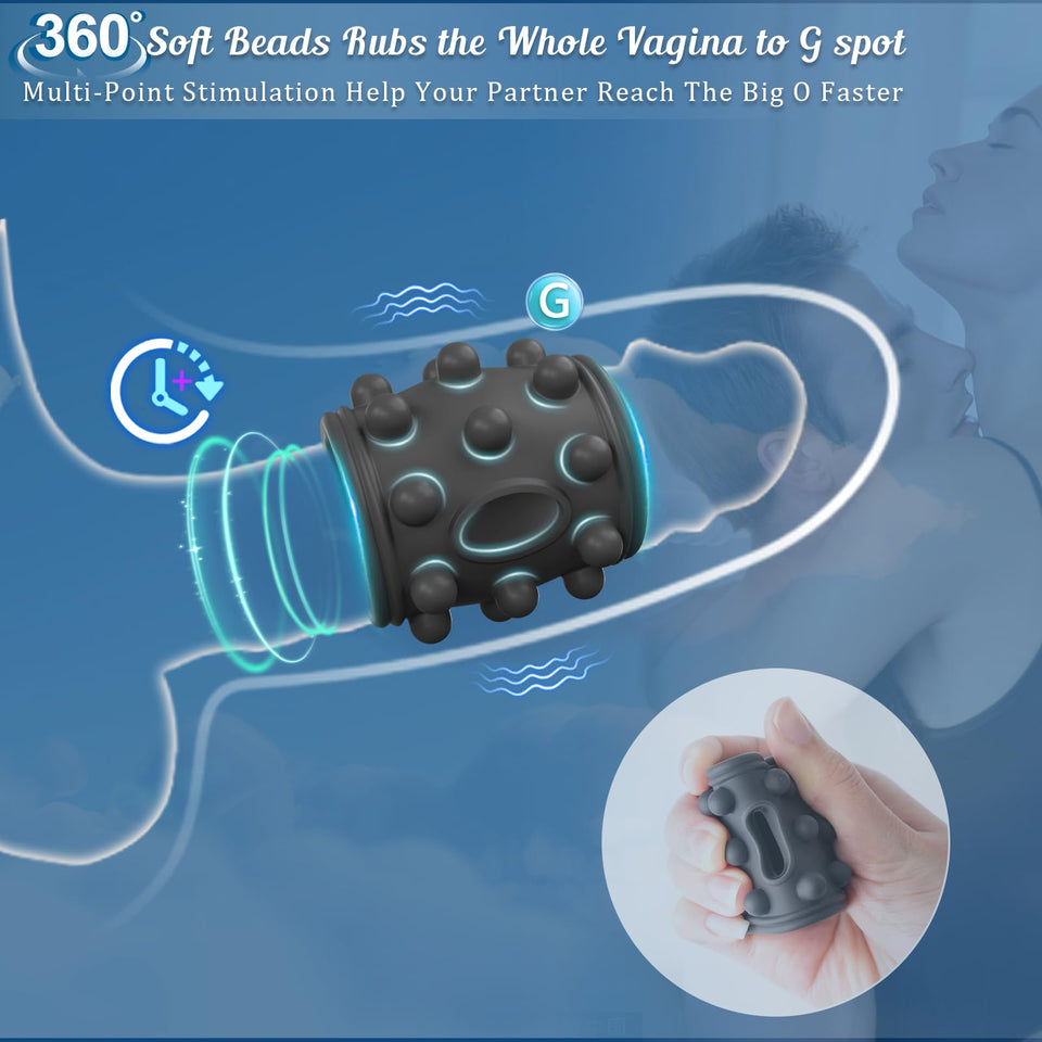 Vibrating Penis Sleeve Cock Ring, Couples Adult Sex Toys for Men Women, Penis Ring Vibrator Penis Extender for G Spot Stimulatio