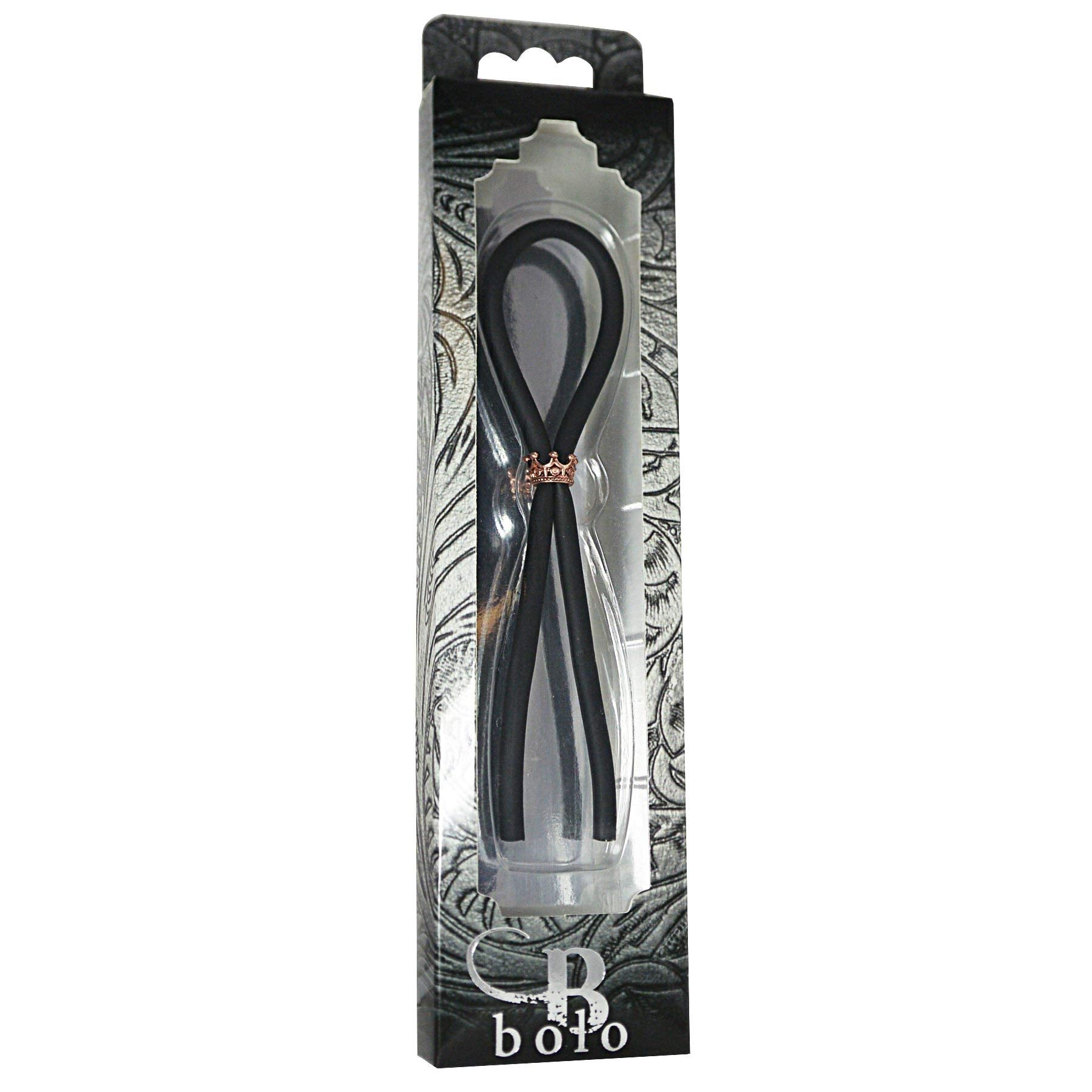 Bolo C-Ring Lasso Bead Silicone, Gold Crown, Black, 1.3 Ounce