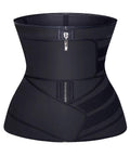 YIANNA Waist Trainer for Women Latex Underbust Double Training Belt Tummy Control Waist Cincher Sport Girdle, YA2223-Black-M