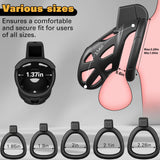 Male Chastity Cage, Large Chastity Device with 5 Sizes Rings and Invisible Lock for Man Penis Exercise Bondage Gear & Accessorie