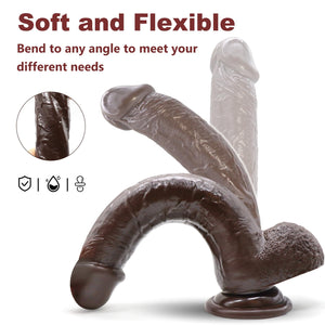 9.25 Inch Realistic Dildo Adult Sex Toys for Women Men, Lifelike G Spot Clitoral Black Huge Dildo with Strong Suction Cup for Ha