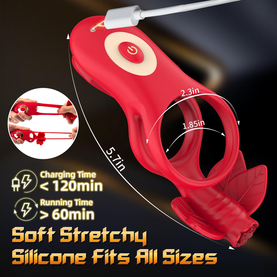 Vibrating Cock Ring Couples Sex Toys Vibrating Penis Ring Vibrator with 9 Vibration Male Adult Sex Toys for Men Women, APP Clito