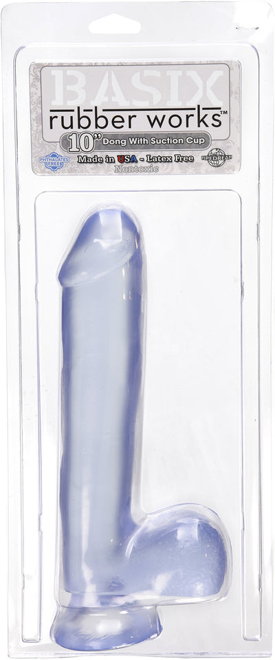Basix 10In. Dong W/Suction Cup Clear
