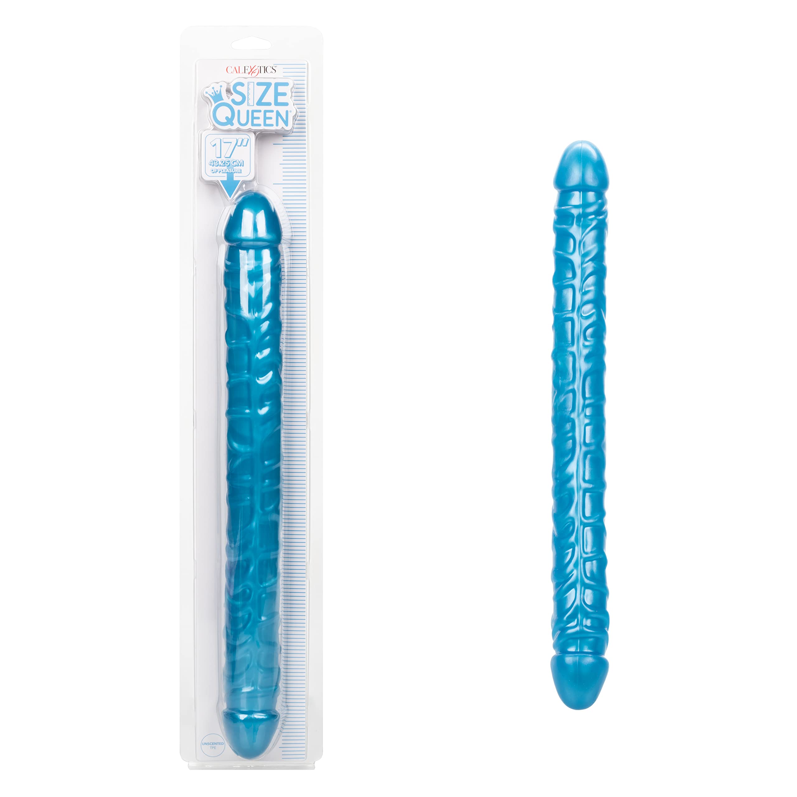 CalExotics Size Queen 17 Inch Double Sided Dildo - Blue - SE-0267-10-2