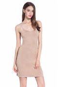 Women Long Spaghetti Strap Full Cami Slip Camisole Under Dress Liner,Medium,Camel
