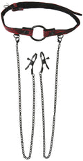 Calexotics Scandal Open Mouth Gag With Nipple Clamps - Bdsm Fetish Play Toy For Couples - Sexy Sm Bondage Restraint Lingerie - B