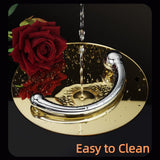 MEYILA Double-Ended Dildo, Massage Wand Sex Anal Plug G Spot Metal Anal Bead, Solid Metal Curved Dual Ended Masturbation Adult S