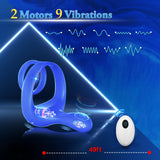 Couples Adult Sex Toys for Men - Silicone Penis Ring Male Couple Sex Toy, Remote Control Vibrator with 9 Vibrations, MOVGANI Coc