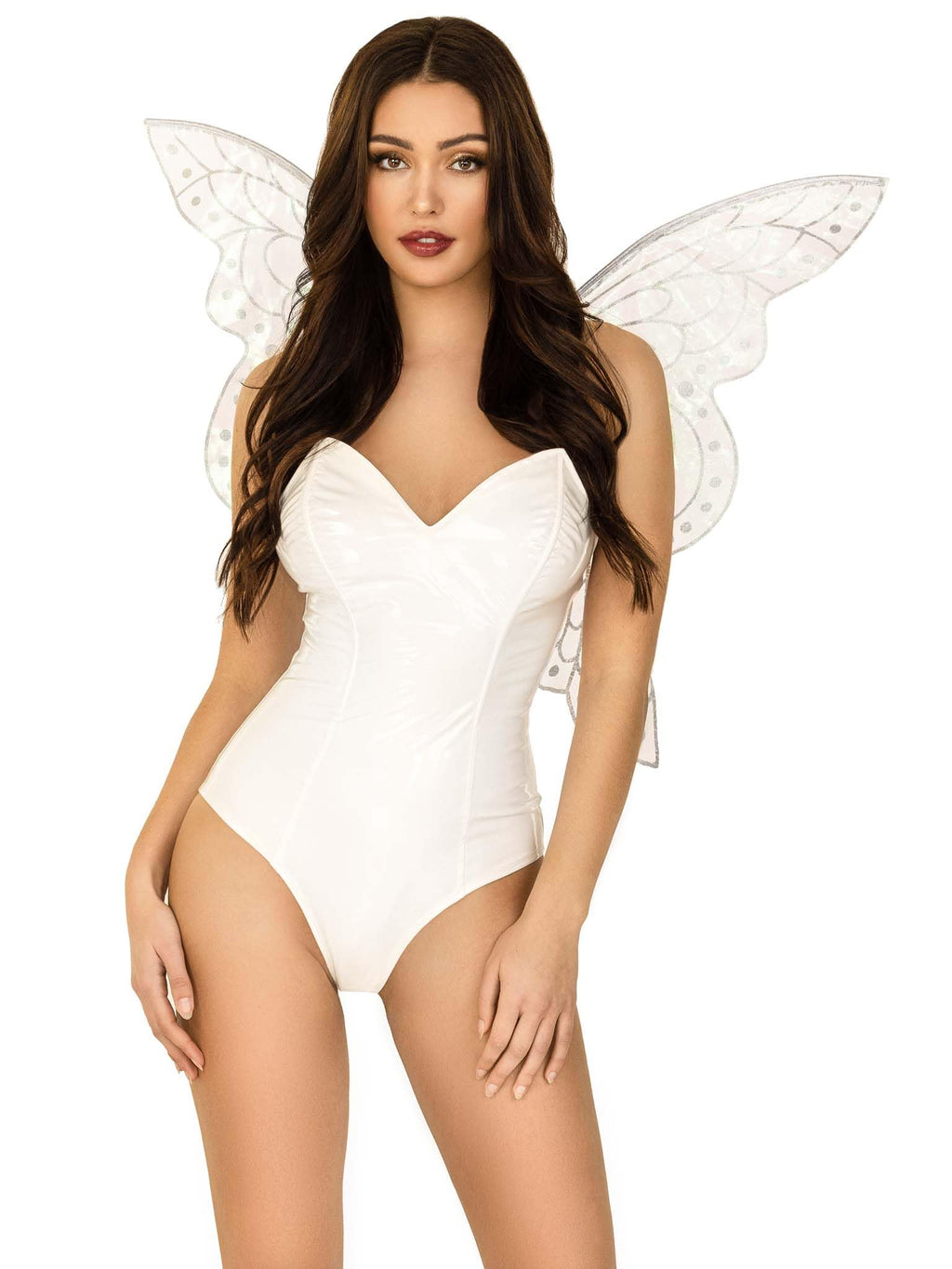 Iridescent Glitter Fairy Wings With Flower Accent.