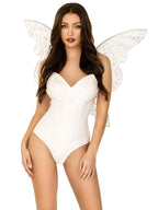 Iridescent Glitter Fairy Wings With Flower Accent.