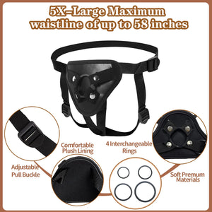 Adjustable Strap On Harness for Women and Men - Versatile Dildo Plus Size Strapon Harness for Couples, Lesbian, Gay, and Pegging