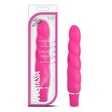Blush Luxe Anastasia - 6 1/2 Inch 10 Vibrating Functions Spiral Platinum Silicone Aa Battery Powered Vibrator - Ribbed Stimulato