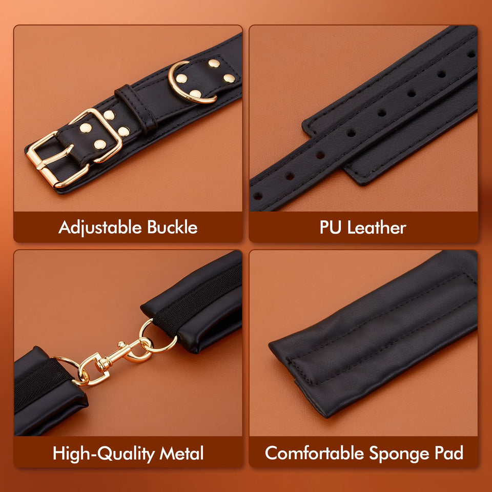 Sex Bondage BDSM Kit Restraints - UTIMI Adult Sex Toys for Couples Neck to Wrist SM Gear & Accessories Game 7PCS Sets with Adjus