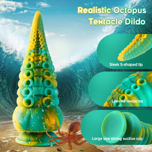 Tentacle Realistic Dildo for Women: 8.7'' Big Anal Dildo with Strong Suction Cup, Huge Monster Liquid Silicone Anal Plug Prostat