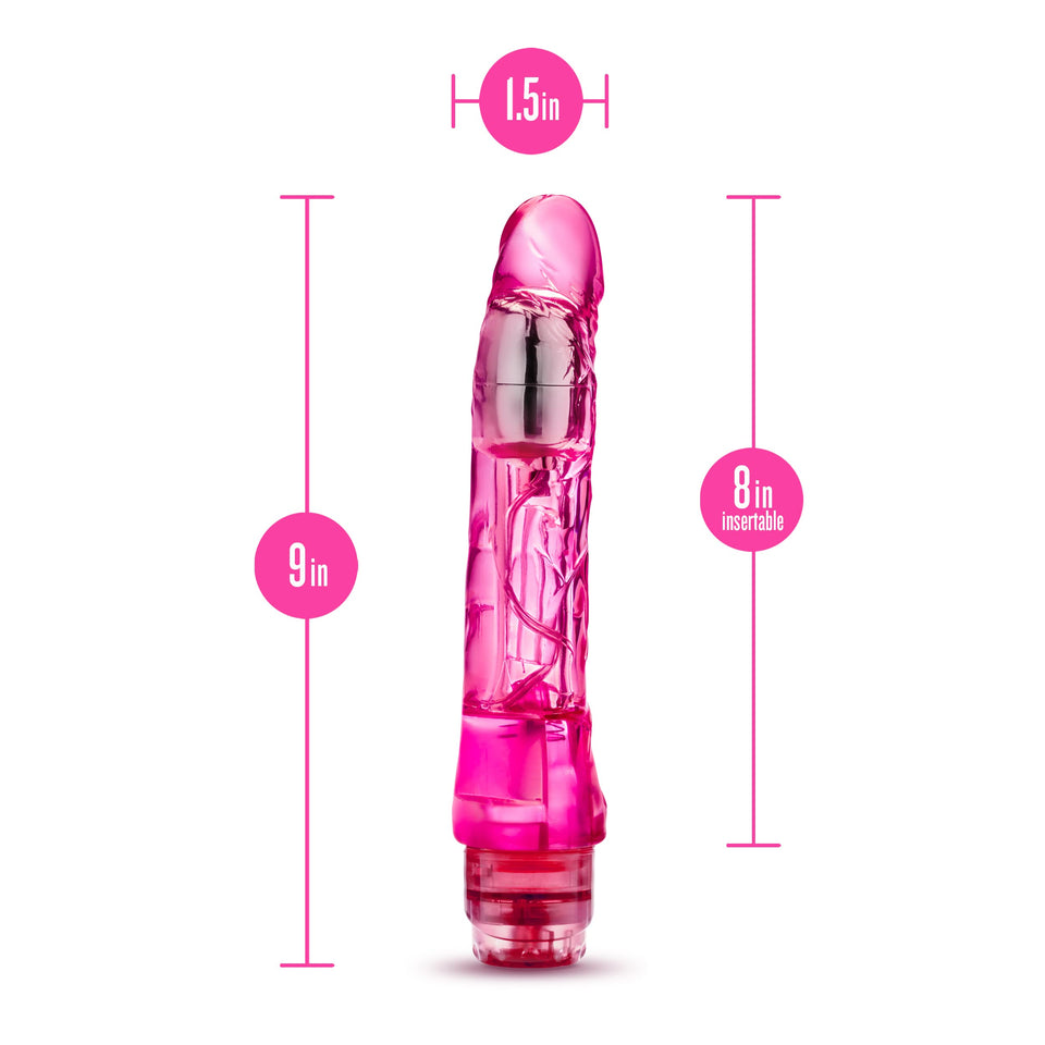 Blush Mambo Vibe - 9 Inch Long Soft Realistic Feel Vibrating Dildo - Slim 1.4'' Multi Speed Flexible Vibrator - Ipx7 Waterproof