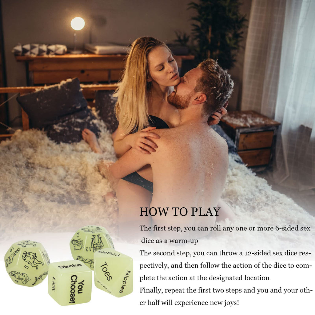 Sex Dice for Adult Sex Games Toys, 4Pcs Sex Toys for Couples
