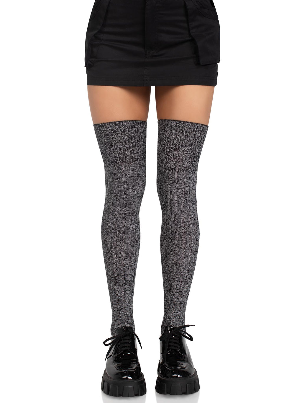 Heather Acrylic Rib Knit Thigh