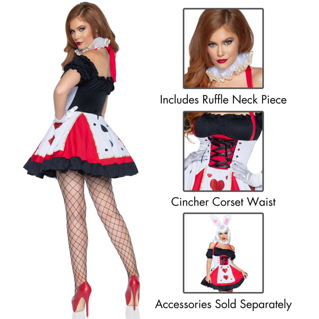 2Pc. Pretty Playing Card Costume  Includes Dress And Neck Piece Sml/Med Red/Black
