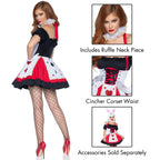 2Pc. Pretty Playing Card Costume  Includes Dress And Neck Piece Sml/Med Red/Black
