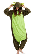 DELEY Unisex Green Axolotl Onesie Adult Pajamas Halloween Cosplay Costume Animal Jumpsuit Homewear Sleepwear