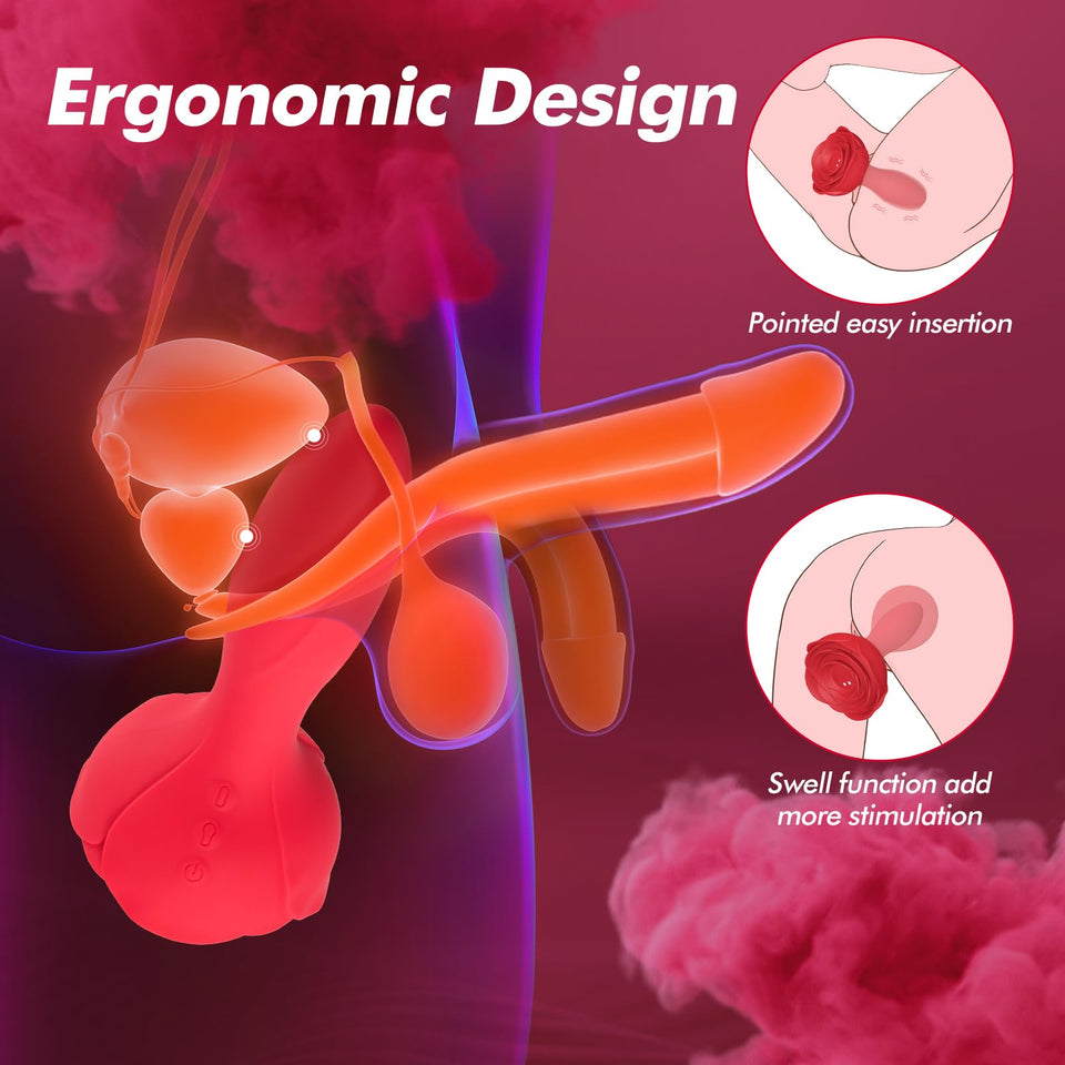 Anal Plug Vibrating Butt Plug - Inflatable Anal Plug Sex Toys for Adults Anal Vibrator with Automatic Inflation and 10 Vibrating
