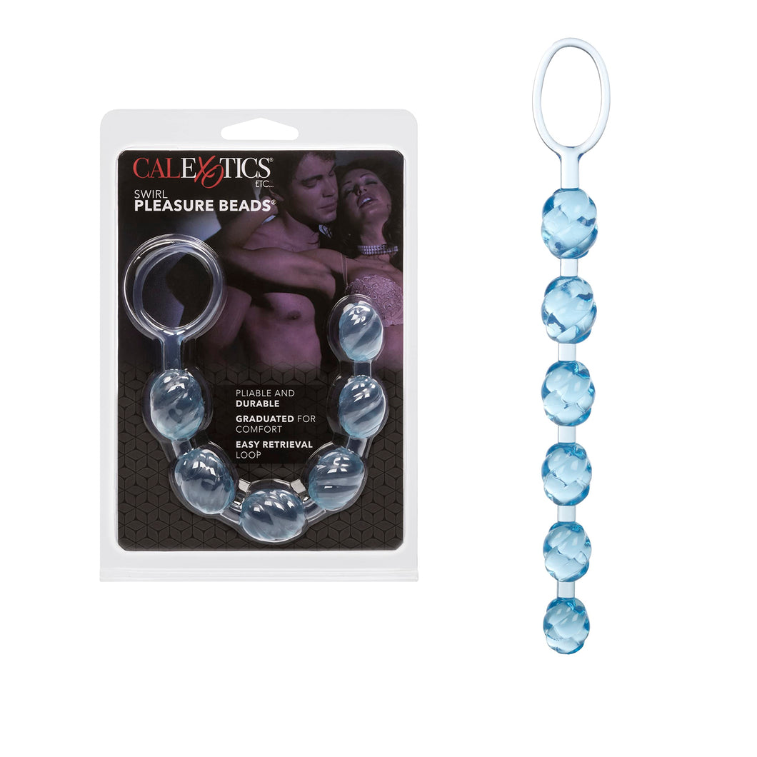 CalExotics Swirl Pleasure Beads, Blue