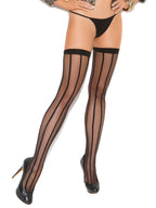 Elegant Moments Stripe Thigh Hi. - One Size - Black