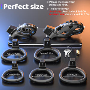 Yivans Male Chastity Device Cock Cage, Lightweight Chastity Cage Body-Safe Resin+ABS Penis Cage for Men with 3 Different Sizes R