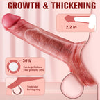 KVEVU Reusable Penis Sleeve Cock Sleeve Extender, Penis Ring 2.2 inch Ultra-Soft Pennis Extender for Couples Sex Toys for Men