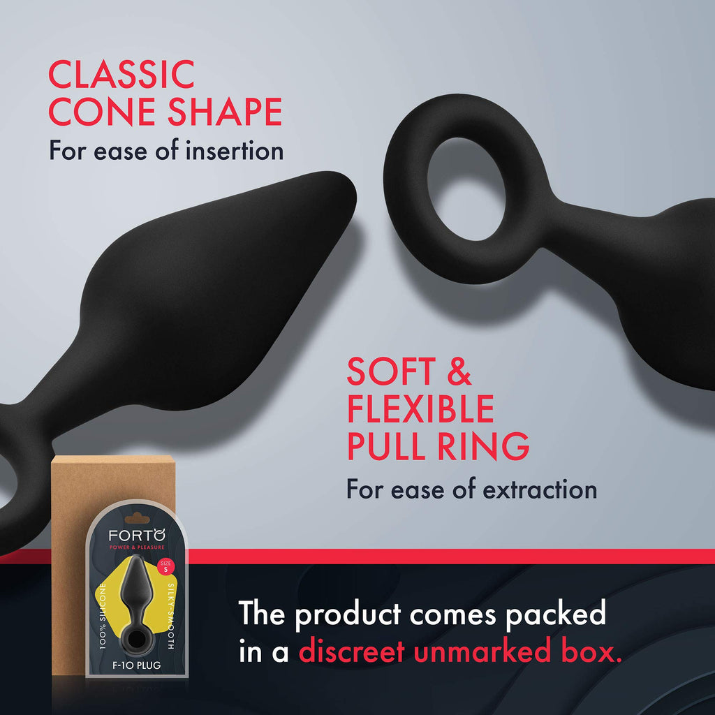 Forto F-10: Sili Plug W/Pull Ring Sm Bk