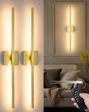 32 Inch Battery Operated Wall Sconce Set Of 2, Rechargeable Wall Sconces With Remote Control, Dimmable Wireless Sconce, Modern L