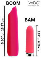 VeDO Boom Bullet Vibrator, Warming Rechargeable Waterproof 10 Vibration Mode Adult Sex Toy, Pink