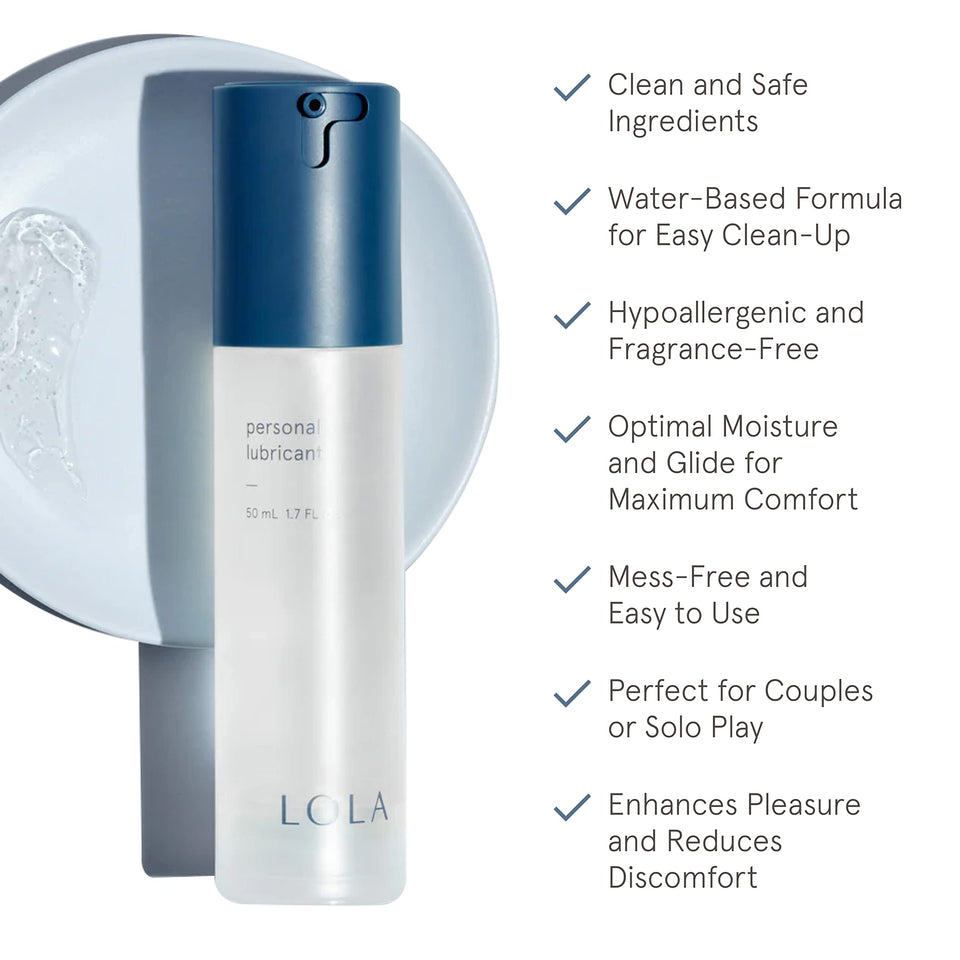 LOLA Personal Lubricant - Water-Based Lube for Couples, Unscented Lubricant & Sex Lubricant, Natural, Anal Safe for Women & Men,