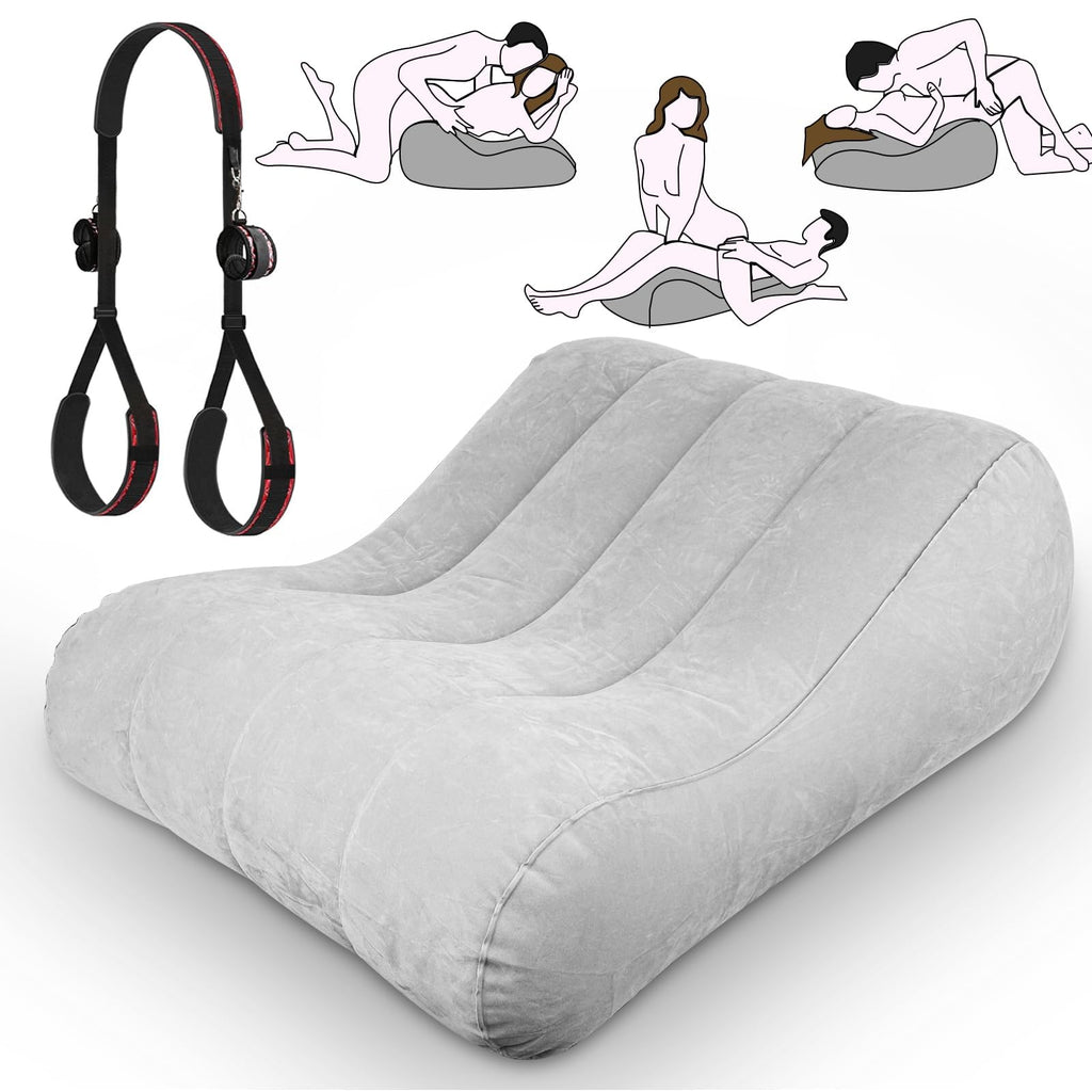 Sex Position Pillow Cushion with Sex Leather Bondage Strap, Sex Furniture for Bedroom Sex Chair, Couple Sex Toys for Deep Positi