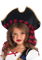2 Pc.Caribbean Pirate, Gold Trimmed Dress With Belt And Pirate Hat Xs Multicolor